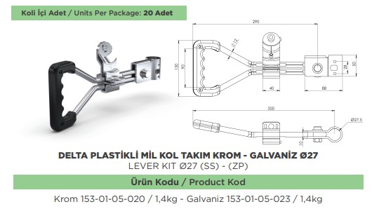 DELTA PLASTIKLI MIL KOL TAKIM GALVANIZ CAP 27